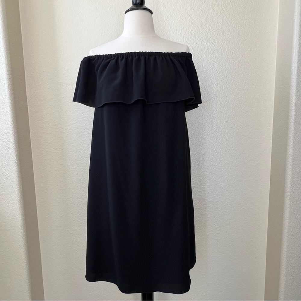 Wilfred Neuchatel Dress Black Off The Shoulder Flounce CRL4-8861-17